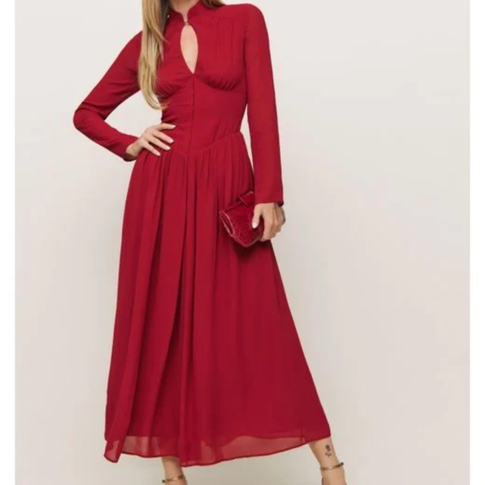 Reformation - Women's Red Georgianna Dress